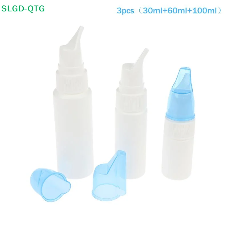 NEW 3Pcs Nasal Irrigator Nose Wash Cleaner Bottle Spray Water Bottle Fine Mist Atomizer Liquid Empty Container For Traveling