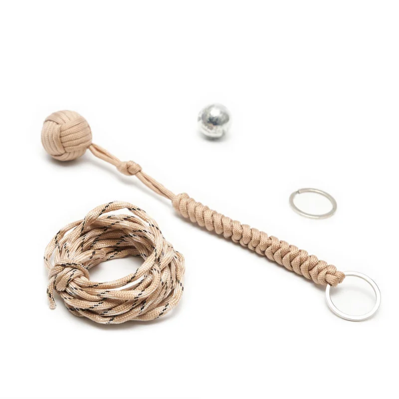 

Outdoor Security Protection Black Monkey Fist Steel Ball for Girl Bearing Self Defense Lanyard Survival Key Chain Broken Windows