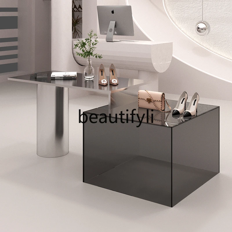 Nakajima Flowing Water Platform Stainless Steel Acrylic Display Table Product Display Table