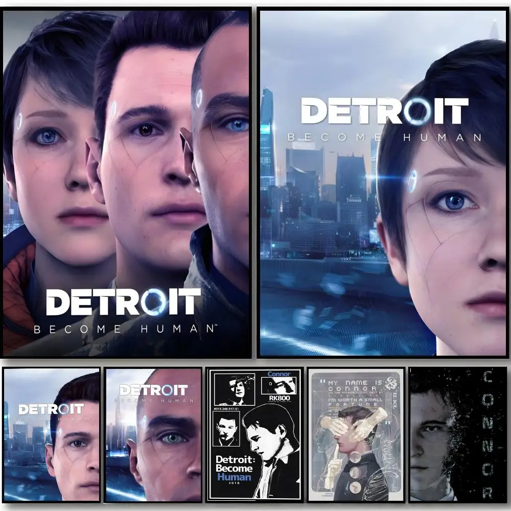 

D-Detroit B-Become H-Human Anime Poster HD art sticky wall waterproof home living room bedroom bar aesthetic decoration