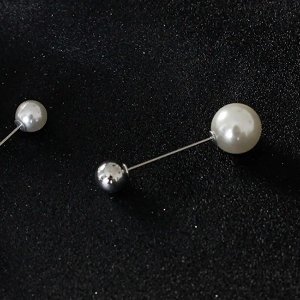Women Sweater Shawl Clip Fashion Safety Pins Double Faux Pearls Brooch Safty Pin Cardigan Shawl Clip Badge Jewelry Gift - Image 6