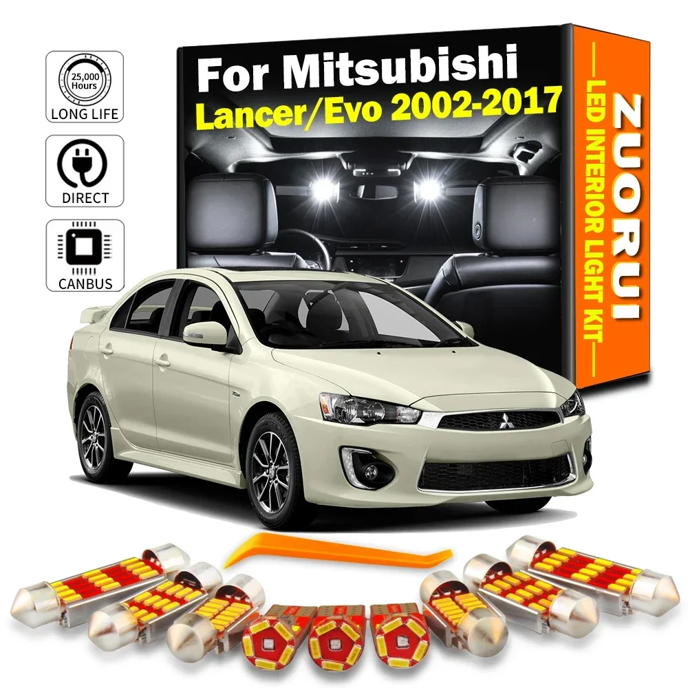 

Для Mitsubishi Lancer Evo Evolution 7 8 9 10 VII VIII IX X 2002-2015 2016 2017 светодиодный комплект внутреннего освещения багажника на крыше, автомобильная лампа