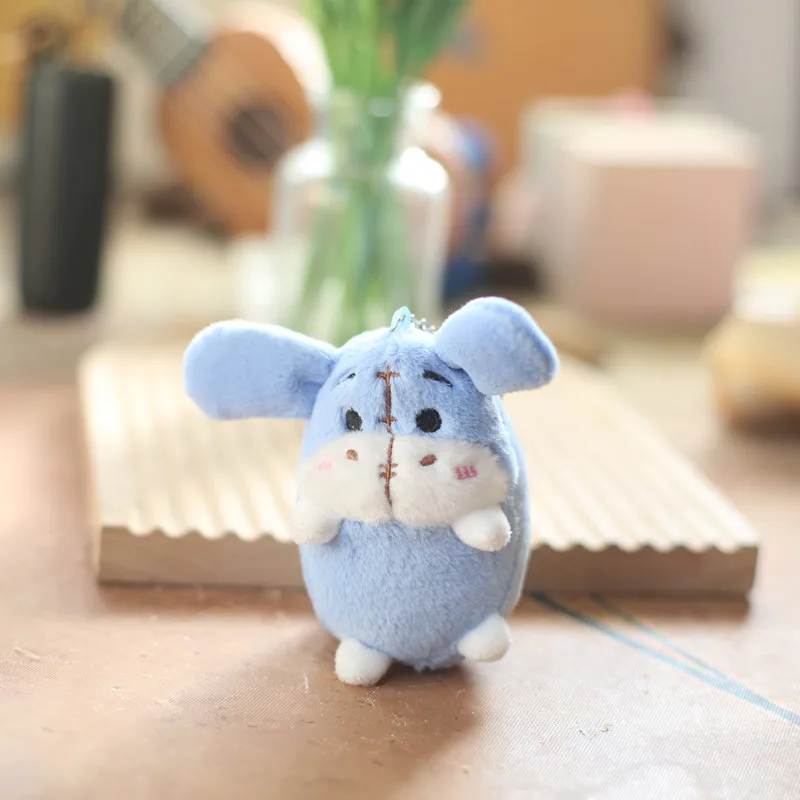 Porte-clés en peluche Disney pour enfants, accessoires de pendentif de sac mignon, dessin animé Kawaii, peut o & Stitch, Winnie Porcinet, beurre, cadeau de Noël