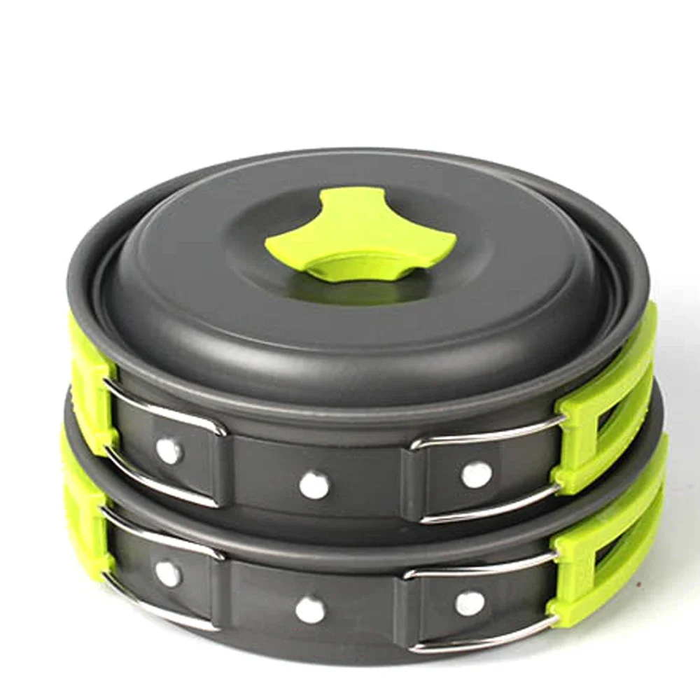 

6pcs/set Portable 2-3 Persons Cookware Bowl Pot Spoon for Outdoor Camping Hiking Backpacking Travel Tableware Picnic Accessories