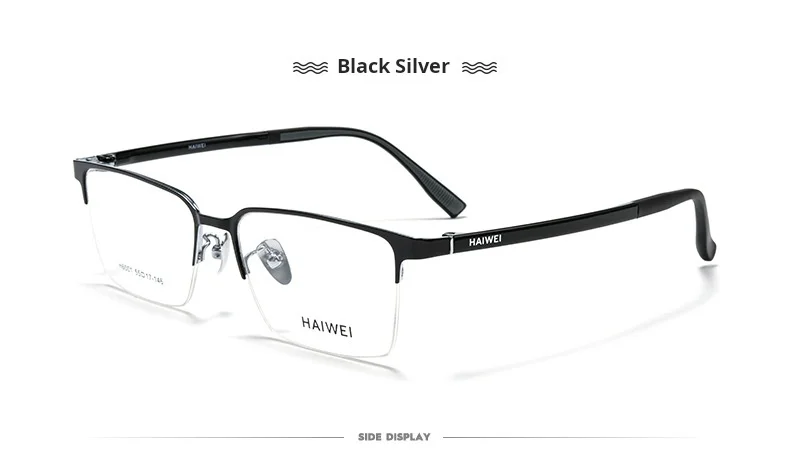 YIMARUILI Business Herren-Brille mit optischem Sehstärke und Halbrahmen, Anti-Blaulicht, photochrome multifokale quadratische Rezeptbrille – Detail 11