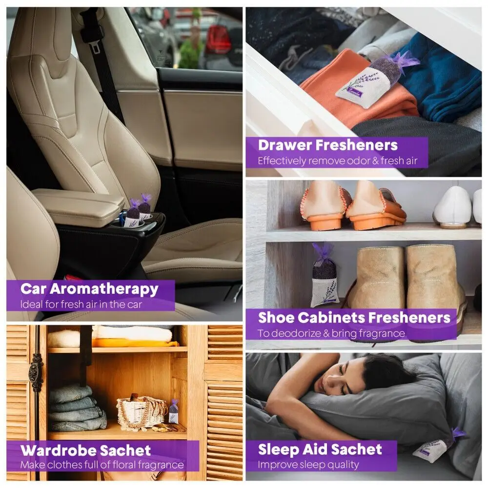 10/20PCS Drawstring Mesh Lavender Bags Air Fresheners Purple Gauze Ribbons Drawstring Sachets Small Sachets