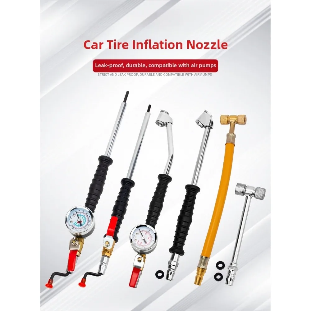 

Шланг для накачки автомобильных шин, стальной резиновый шланг для накачки шин 16 KPA с двойной головкой и Т-образным насосом для автомобиля, мотоцикла, велосипеда, грузовика