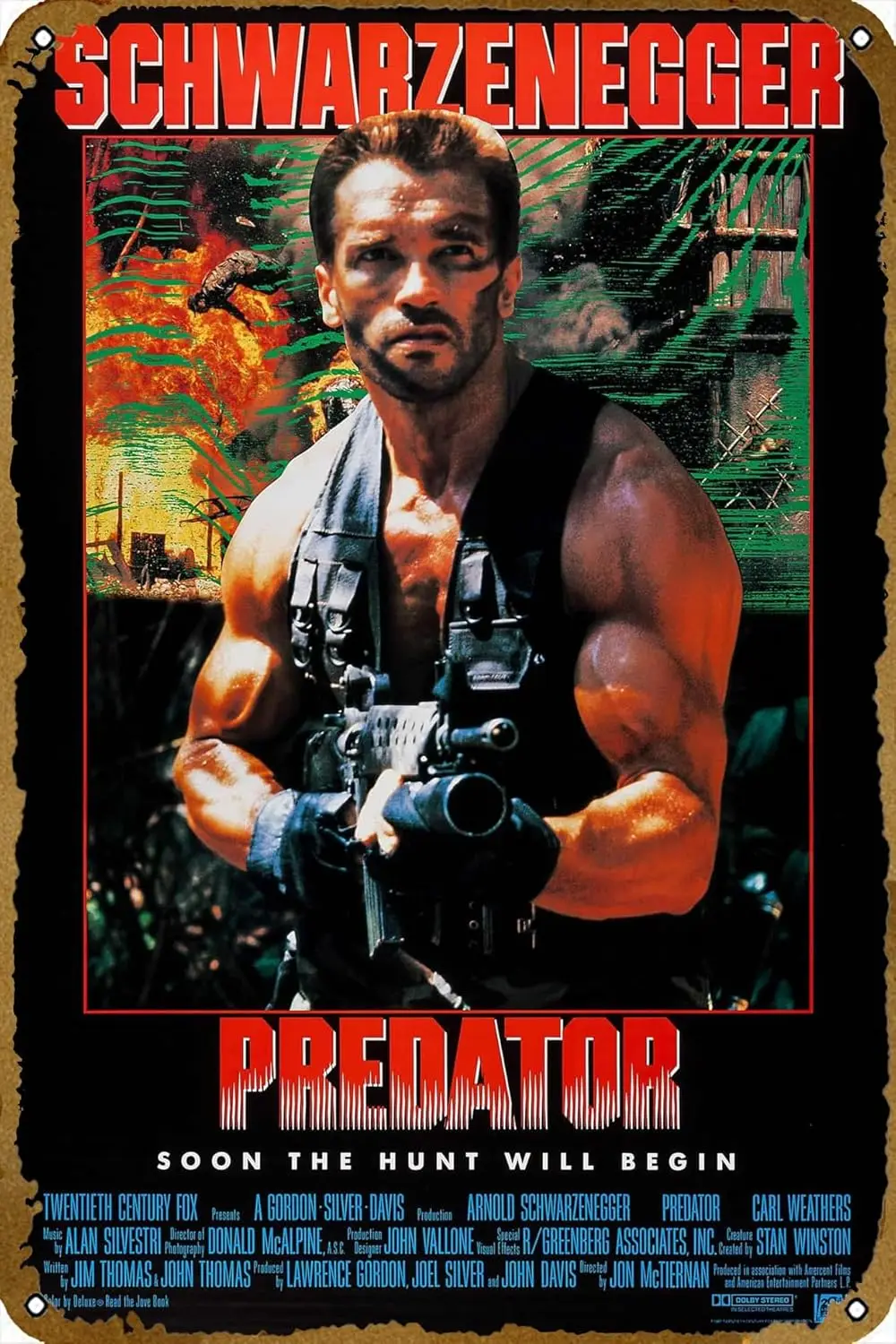 المفترس الفيلم المشارك الكلاسيكية 80s معدن القصدير تسجيل المنزل المطبخ بار مقهى نادي الكهف الفن جدار ديكور هدية.