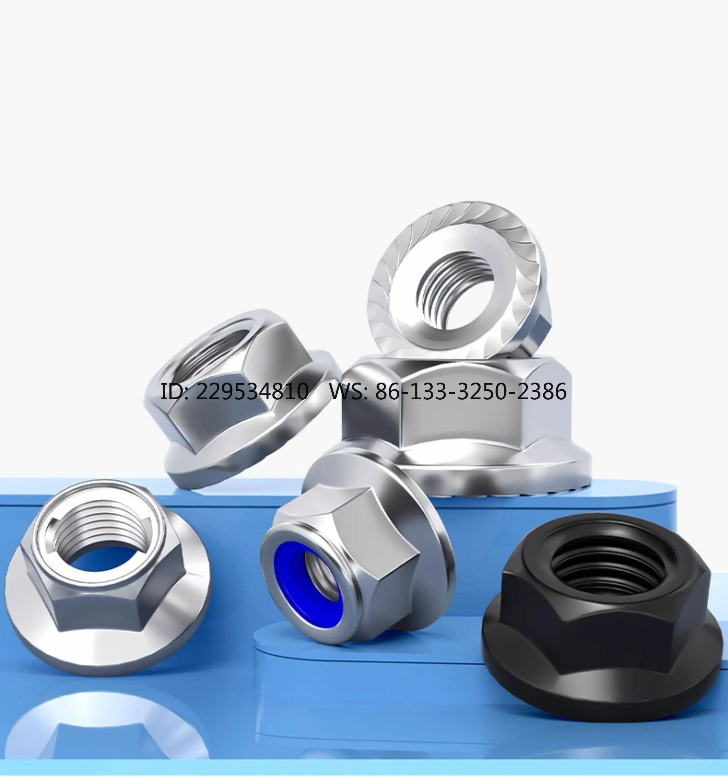 304/stainless steel flange nut hexagonal anti-loose screw ribbon pad anti-skid nut M3M4M5M6M8