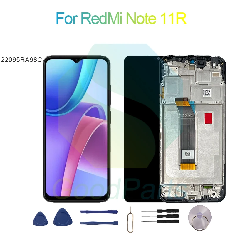 

For RedMi Note 11R Screen Display Replacement 2408*1080 22095RA98C For RedMi Note 11R LCD Touch Digitizer