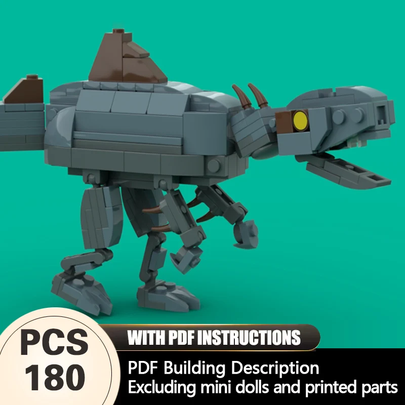 

Creators Animal Series Model MOC Building Bricks Grey Velociraptor Modular Technology Gifts Holiday Assemble Children Toys Suit