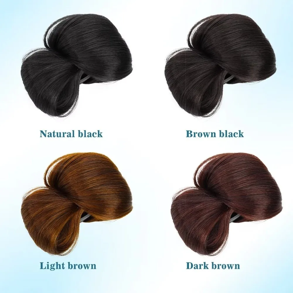 Naturally Synthetic Hair Bun Wig Fluffy Texture Natural Look Ponytail Extension Clip-on Clip-on Wig Quick Styling