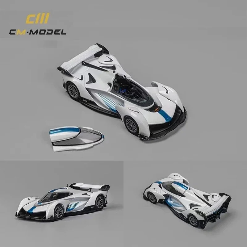 

CM 1:64 Solus GT V10 Белая съемная крыша, литая под давлением диорама, модель автомобиля, коллекция миниатюрных игрушек