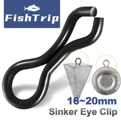 FishTrip 50Pcs Sinker Eyes Fishing Safety Eye Stainless Steels Saltwater Fishing for Lead Weight Mold Make