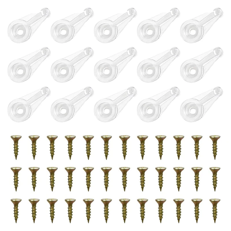 50 pares de clipes retentores de vidro kit clipes de vidro do armário 4mm portas de plástico clipes com parafusos para fixar portas de armário de vidro