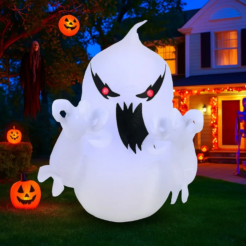 3.4FT インフレータブルおもちゃゴースト装飾ハロウィンモデル爆破ホラーパーティー装飾屋内中庭庭庭芝生ホール装飾