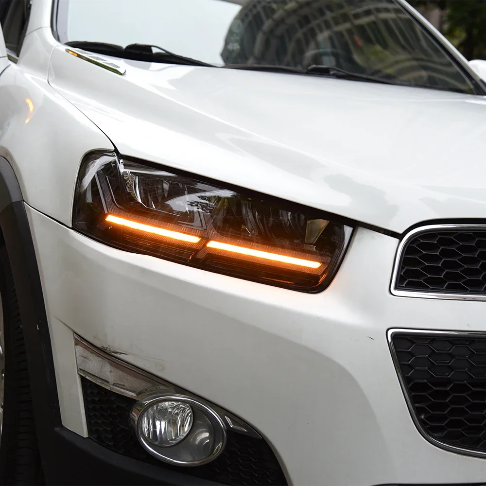 

Автомобильные передние фонари для Chevrolet Captiva 2011-2018, обновленная сборка автомобильных фар, светодиодные линзы проектора в стиле Audi Q7, аксессуары