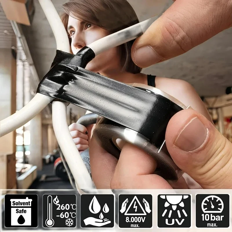 1/3pcs Self Fusing Tape Waterproof Stop Leaks Sealing Tapes High Temperature Resistant Insulating Plumbing Hose Repair Tape