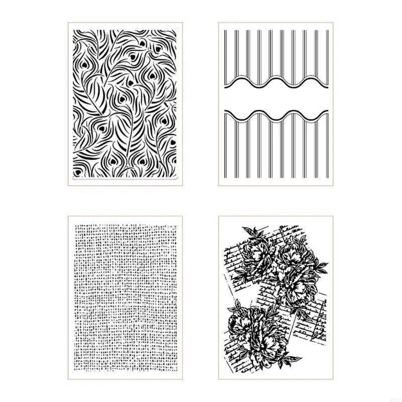 R66A Multipurpose Textured Folder Paper Card Embossing Stencils for Card Making Scrapbooking Photo Album Embellishment