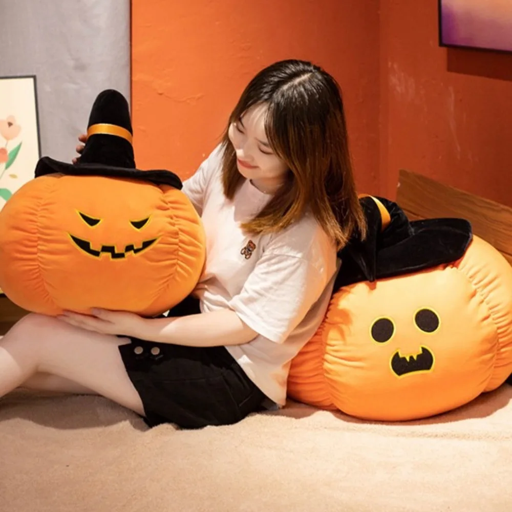 

Trick Wearing Hat Pumpkin Demon Doll PP Cotton Soft Halloween Plush Toy Funny Stuffed Halloween Pumpkin Throw Pillow Kids Gift