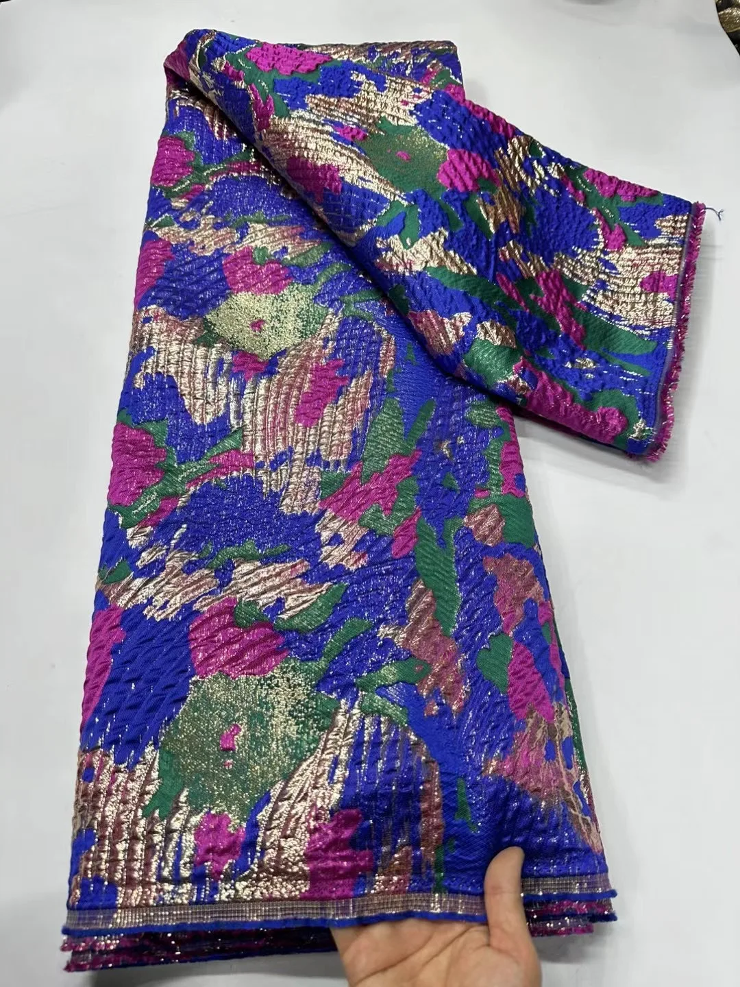 

New Brocade Lace Fabric with Embroidery African Brocade Jacquard Lace Fabrics for Wedding Dress Nigerian Tulle Lace FabricCW6296