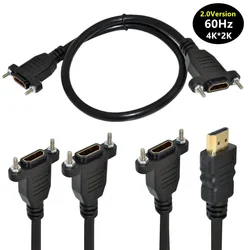 1M 0.5M HDMI-compatible 2.0 Cable HDTV Cable V2.0 4k 60Hz Male To Female Panel Mount W/ Screw 4K*2k 60Hz HD Extension Cable 50CM