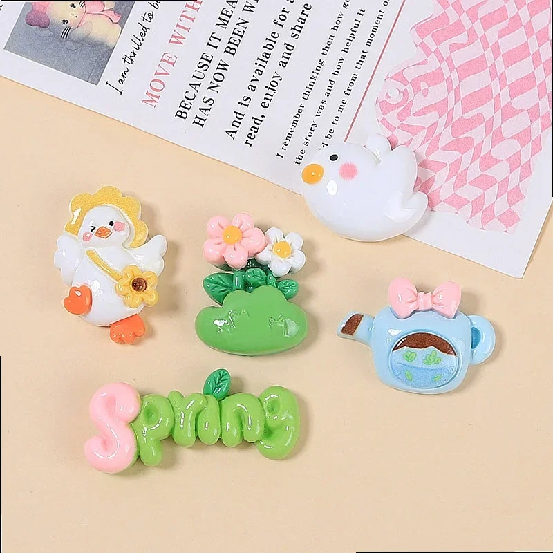 100pcs Wholesale Spring Flatback Resin Flatback DIY Craft Embellishments Scrapbook Home Decoration Wholesale Miniature Craft