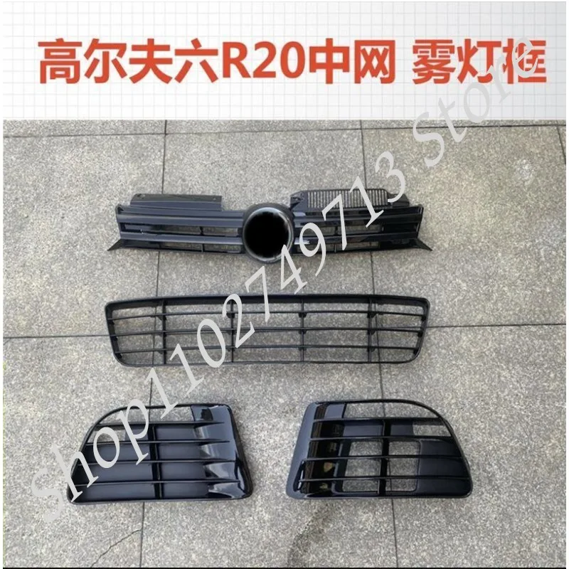 R20 style ABS glossy black lower Grille Upper and fog lamps front bumper grill For Volkswagen VW Golf 6 MK6 GTI R20