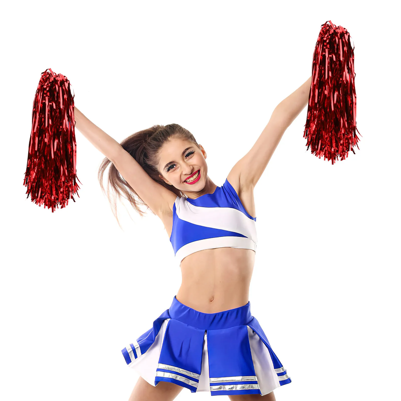 24Pcs Cheerleader Pom Poms Reusable Cheer Poms for Christmas Halloween Soccer Baseball Basketball Dance Cheerleading Props