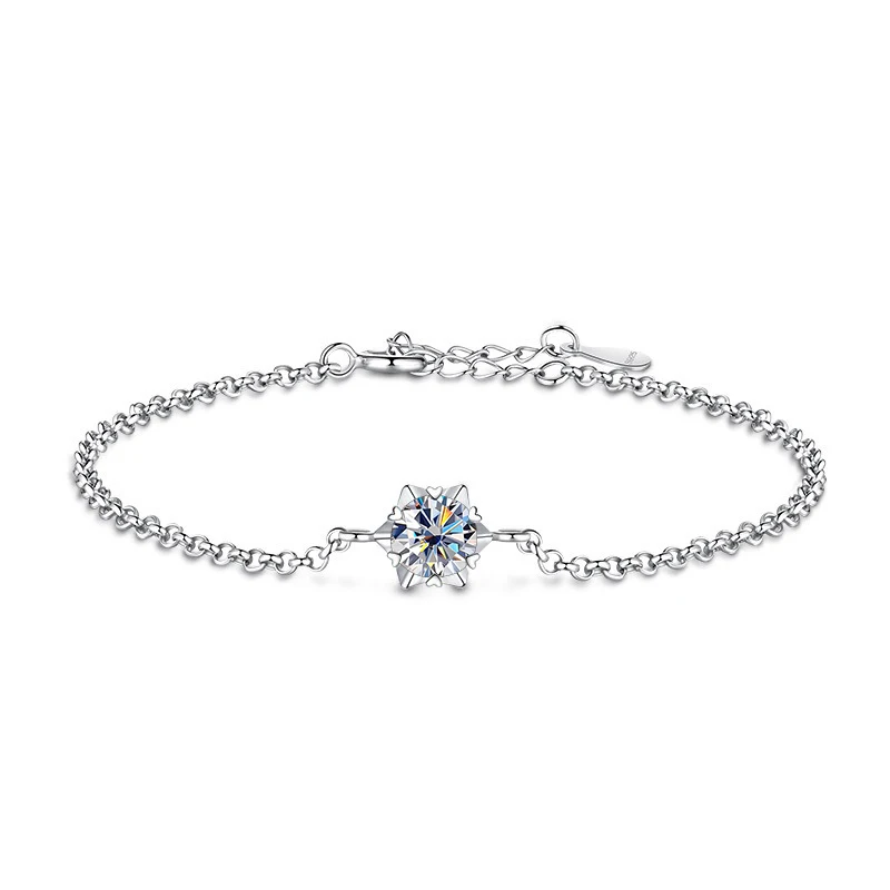 Butterflykiss Sterling Silver S925 1Carat Gemstone Bracelet For Women Passed Diamond Test With Certificate Luxury Jewelry Trendy