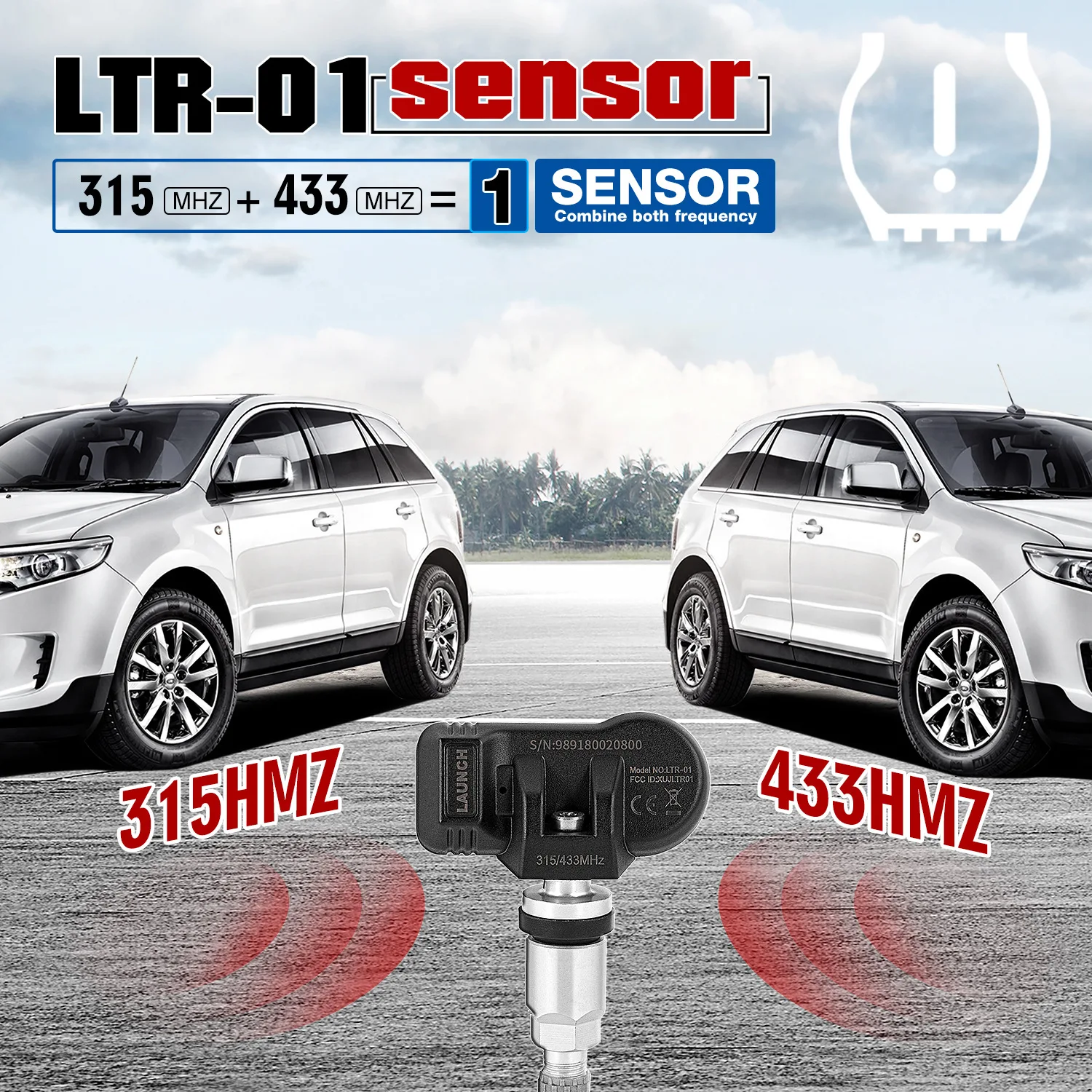 

X431 Sensor 2 in 1 RF-Sensor 315MHz/433MHz TPMS Tire Repair Tools Scanner TSGUN Tire Pressure Sensors Aluminum alloy