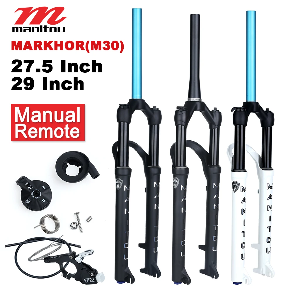 

Bike Fork Manitou MARKHOR M30 26 27.5 29er QR 9mm Mountain MTB Bicycle Fork air Front Fork 29 Straight/Cone Remote/Manual Lock