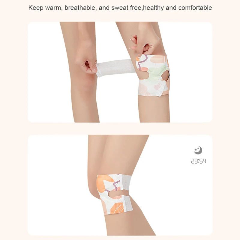 6 ชิ้นฤดูหนาวประคบร้อนเข่าอุ่น Pads เข่า Self - Heating แพทช์ทิ้งเข่ารั้ง Patch ช่วยให้ขาอุ่นสติกเกอร์