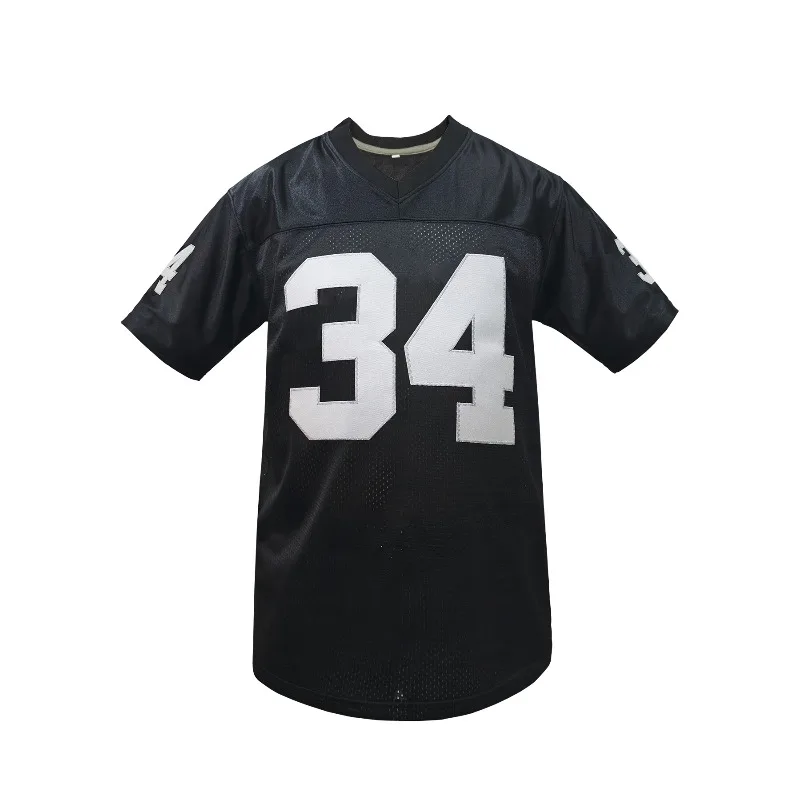 قمصان كرة قدم أمريكية مطرزة بأحرف سوداء مكونة من 24 قميص شبكي كلاسيكي فضفاض قابل للتنفس للبالغين زي كرة القدم