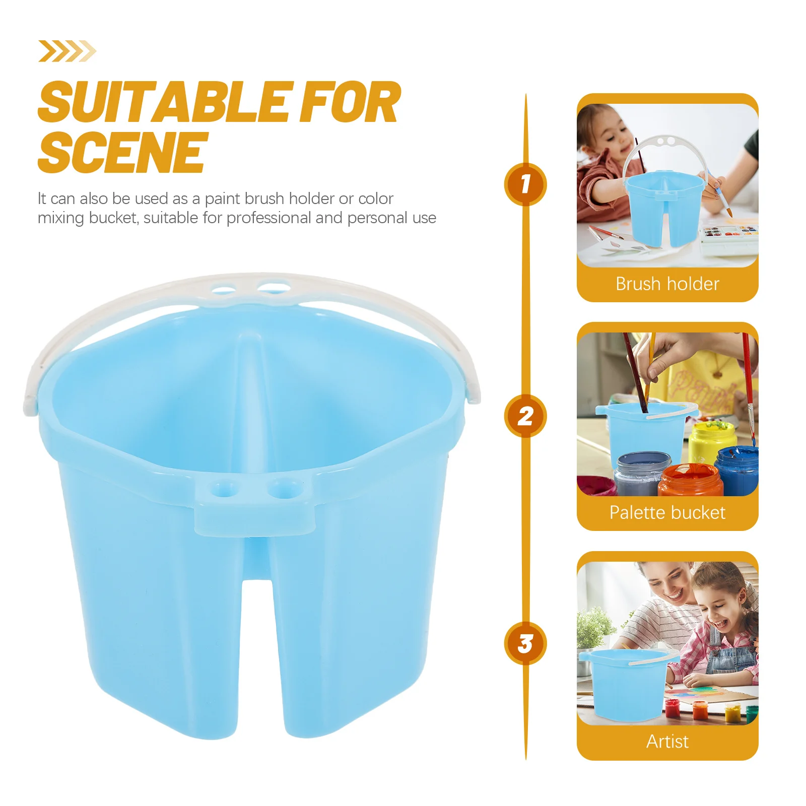 Detergente per pennelli per artisti Supporto riutilizzabile Tavolozza per acquerelli portatile Secchio per acqua in plastica compatto Accessorio pulito