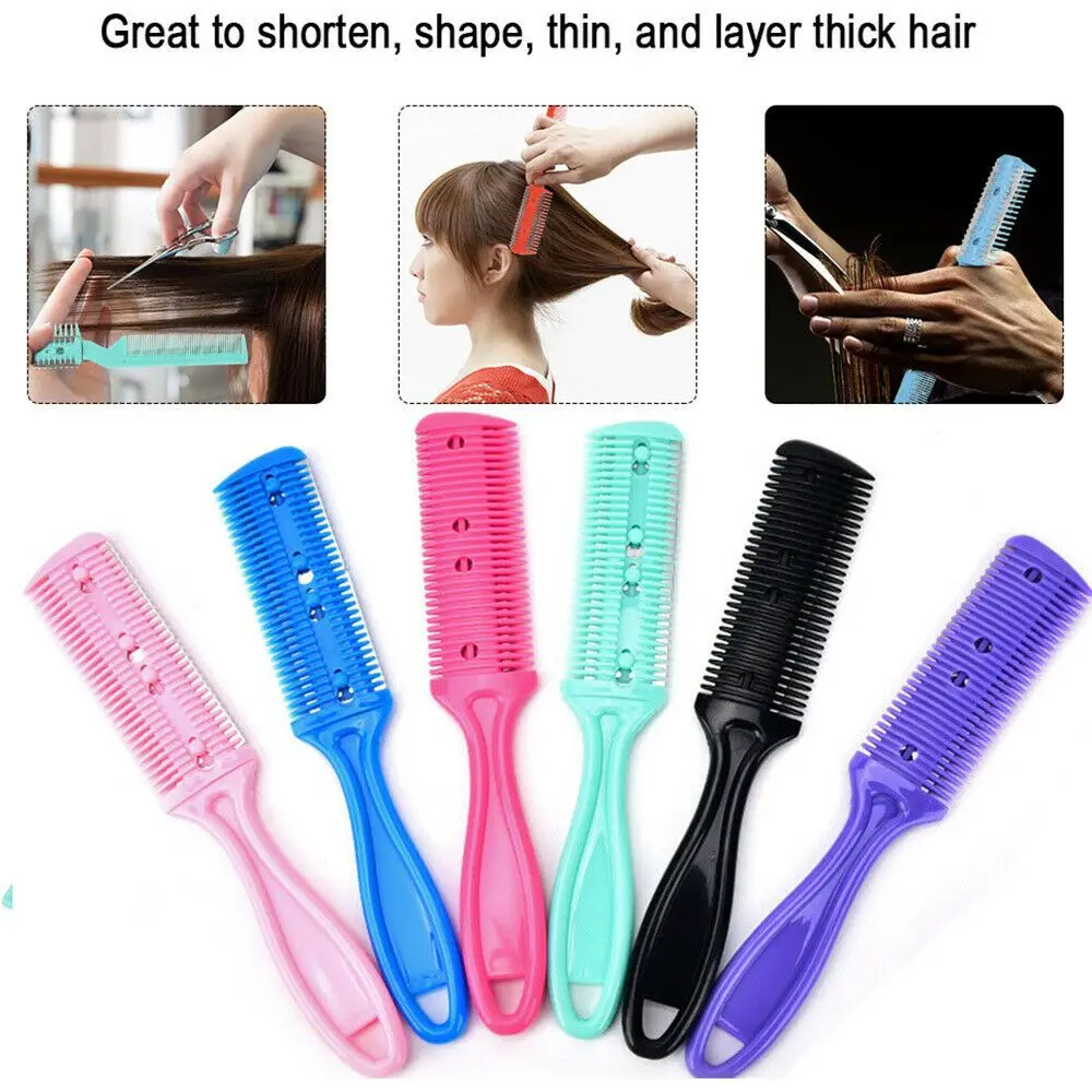 1PC Hair Cut Styling Barber Razor Comb Professional Hairstyle Styling Tool Hair Trimmer Cutting Thinning Random Color