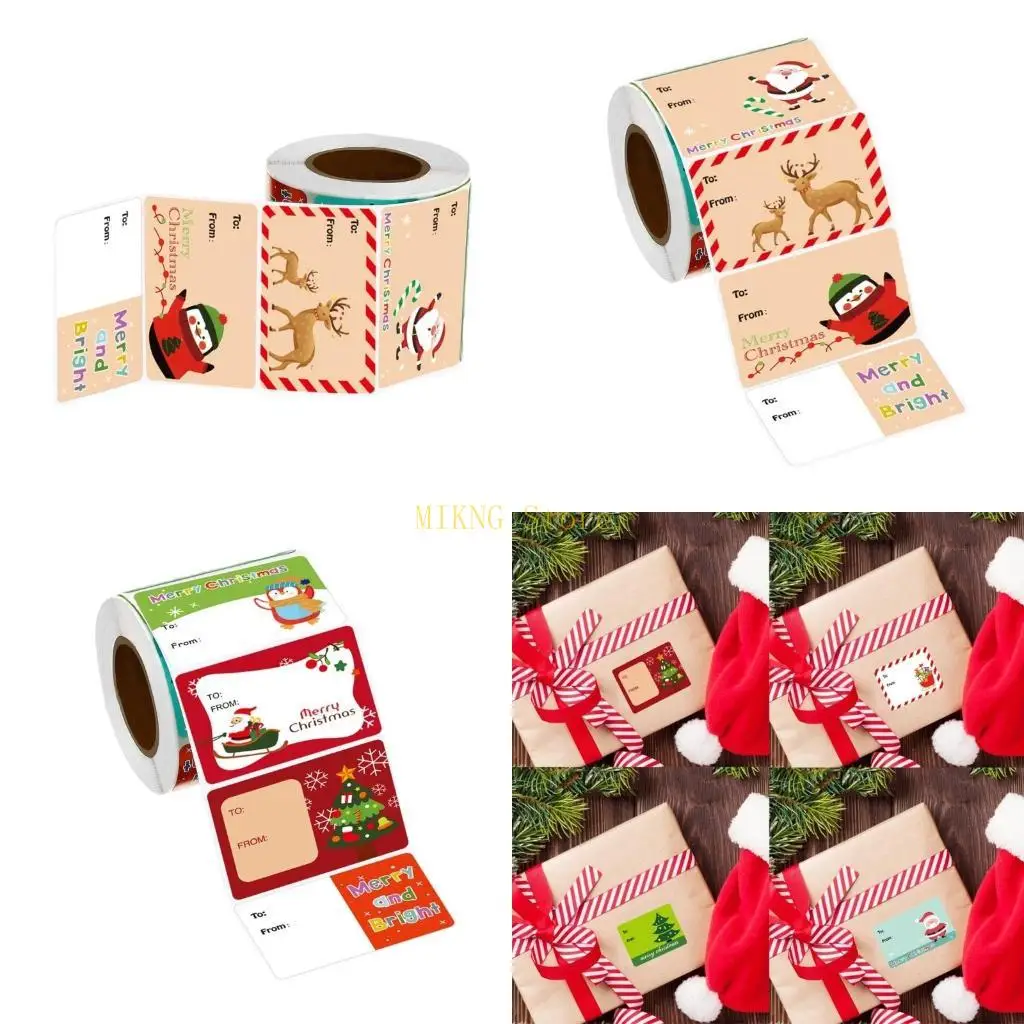500Pcs Christmas Sticker Adhesive Wrapping Labels 5x3.8cm for Envelopes Holiday Present Candy Bag Wrapping Decoration best sale