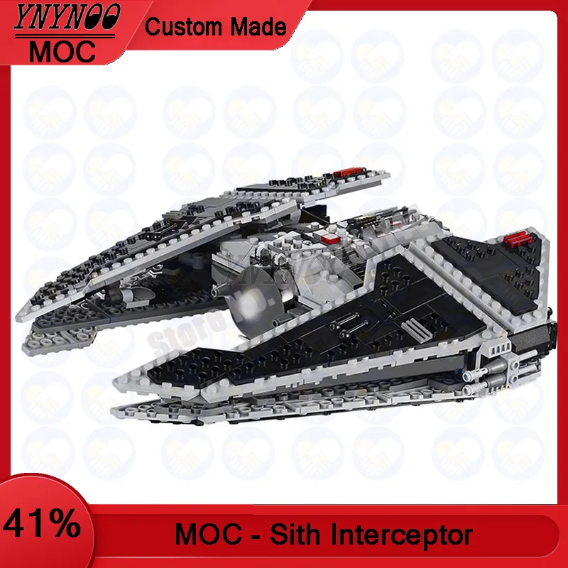 

NEW Customed Bricks Space Star Plan Interceptor Destroyers Ace Tie-Interceptor Fighters Gunship MOC Building Block DIY Toys Gift