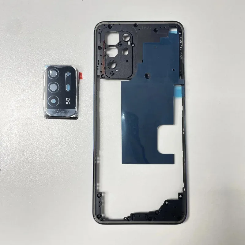 Передний центральный корпус с жидкой черной рамкой для замены задней рамки Oppo A94 5G CPH2211 Передний центральный корпус с жидкой черной рамкой для замены задней рамки Oppo A94 5G CPH2211