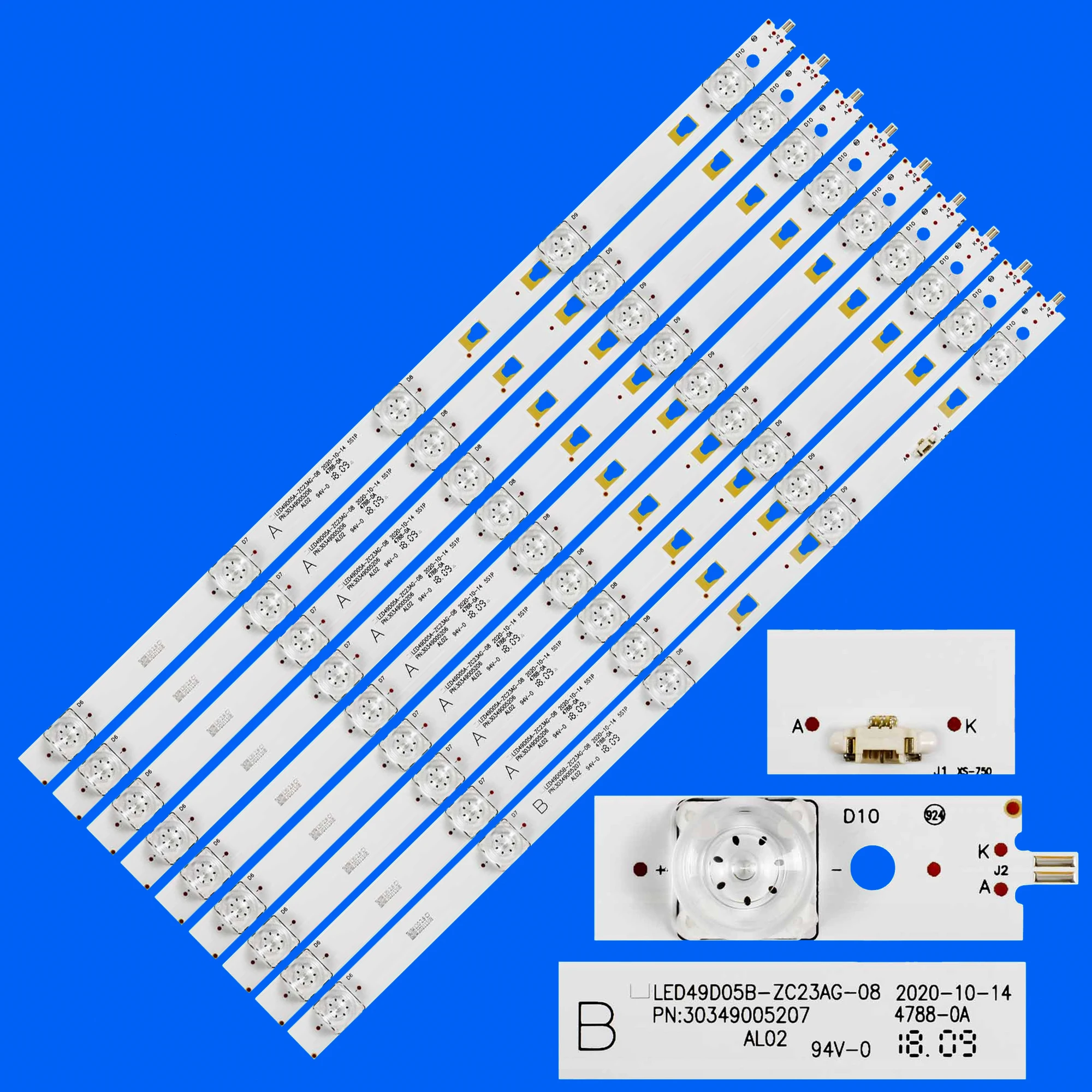 tira de retroiluminacao led para led49d05a zc23ag08 kivi 50u710kb 50u730gr hitachi 50c61 jvc lt50m650 lt49ma875 le50k6500u le50k6000sf 01