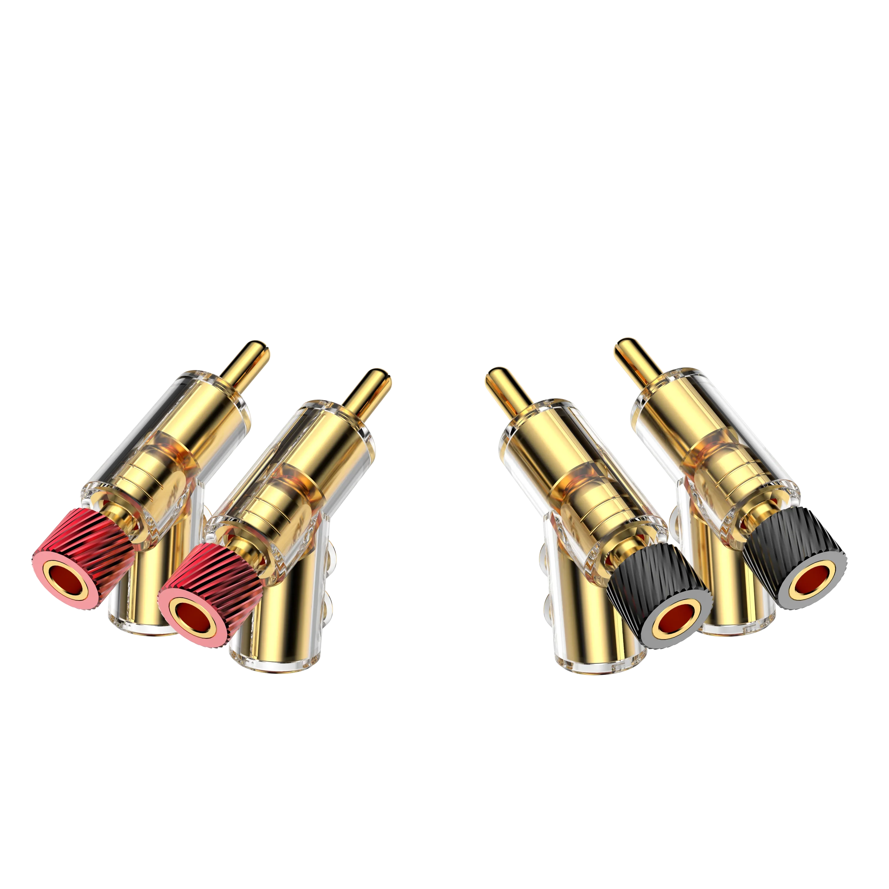 Audiocrast M21R/G 45-Grad-Bananenstecker mit doppelter Schraube, Lautsprecheranschlüsse, rhodinierte, abschließbare Audiokabelanschlüsse – Detail 11