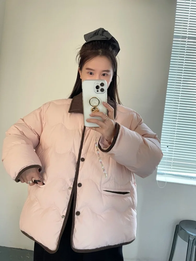

HH Original Light down Jaet Quilted ort Coat Du down Fill Color Blo Design Winter Outerwear Women's Faion