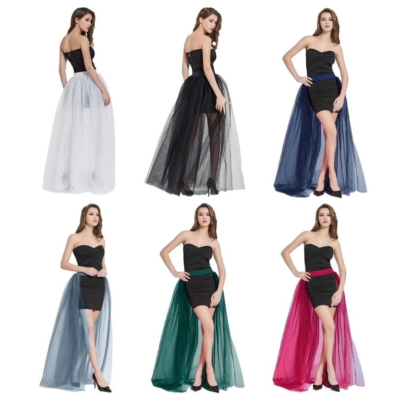 Mulheres tule saias longas festa casamento coquetel baile bandagem malha vestido maxi