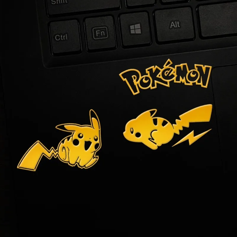 Pokemon Pikachu Metal Stickers Anime Action Figure Laptop Mobile Phone Decoration Sticker Cute Children Birthday Christmas Gifts