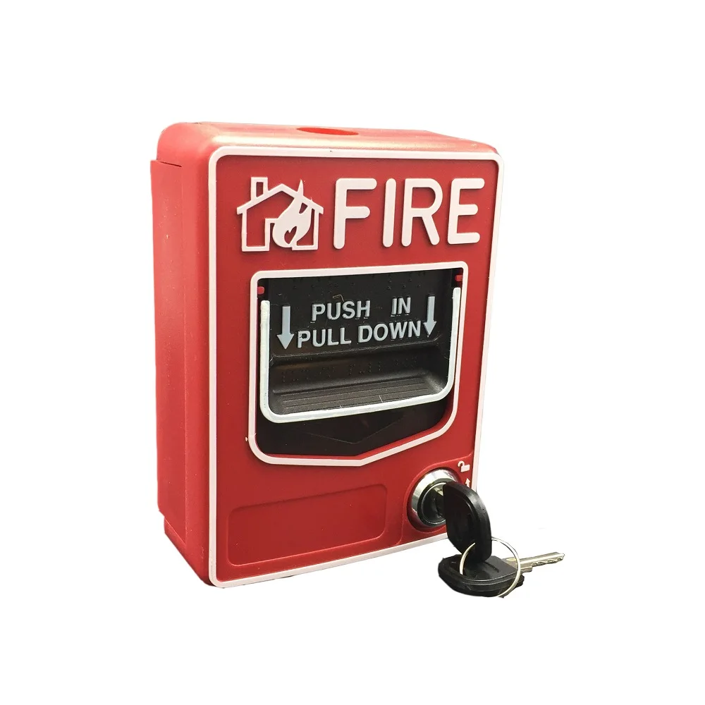 Wired Call Point Fire Reset Push In Pull Down Emergency Alarm Station Key Lock