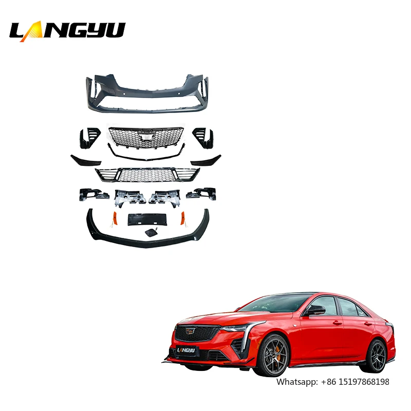 

Комплекты переднего бампера Auto Body Systems из полипропиленового пластика CT4, обновленный комплект BlackWing для Cadillac CT4, комплект кузова 2020+