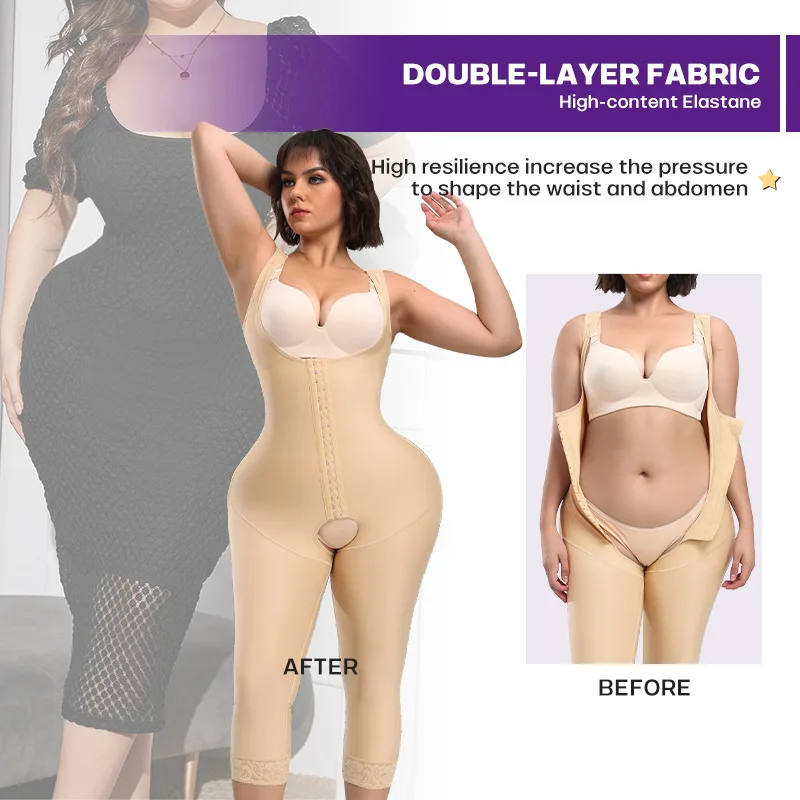 

Stronger Compression Shapewear for women Post Surgrey Recovery Memory Steel bone Tummy Lifter Butt Lift Bodysuits Open Crotch