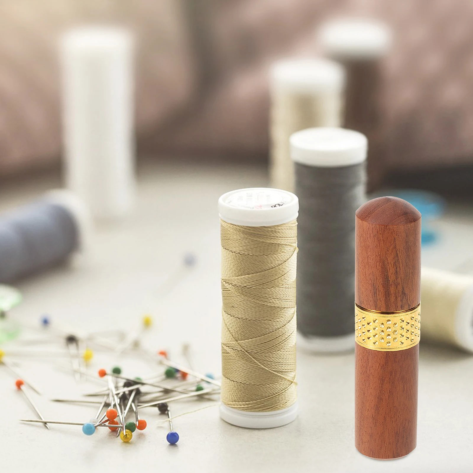 

Sturdy Wooden Needle Case Household Multi-Function Toothpick Holder Portable Sewing Accessory Storage Supplies Compact Needle