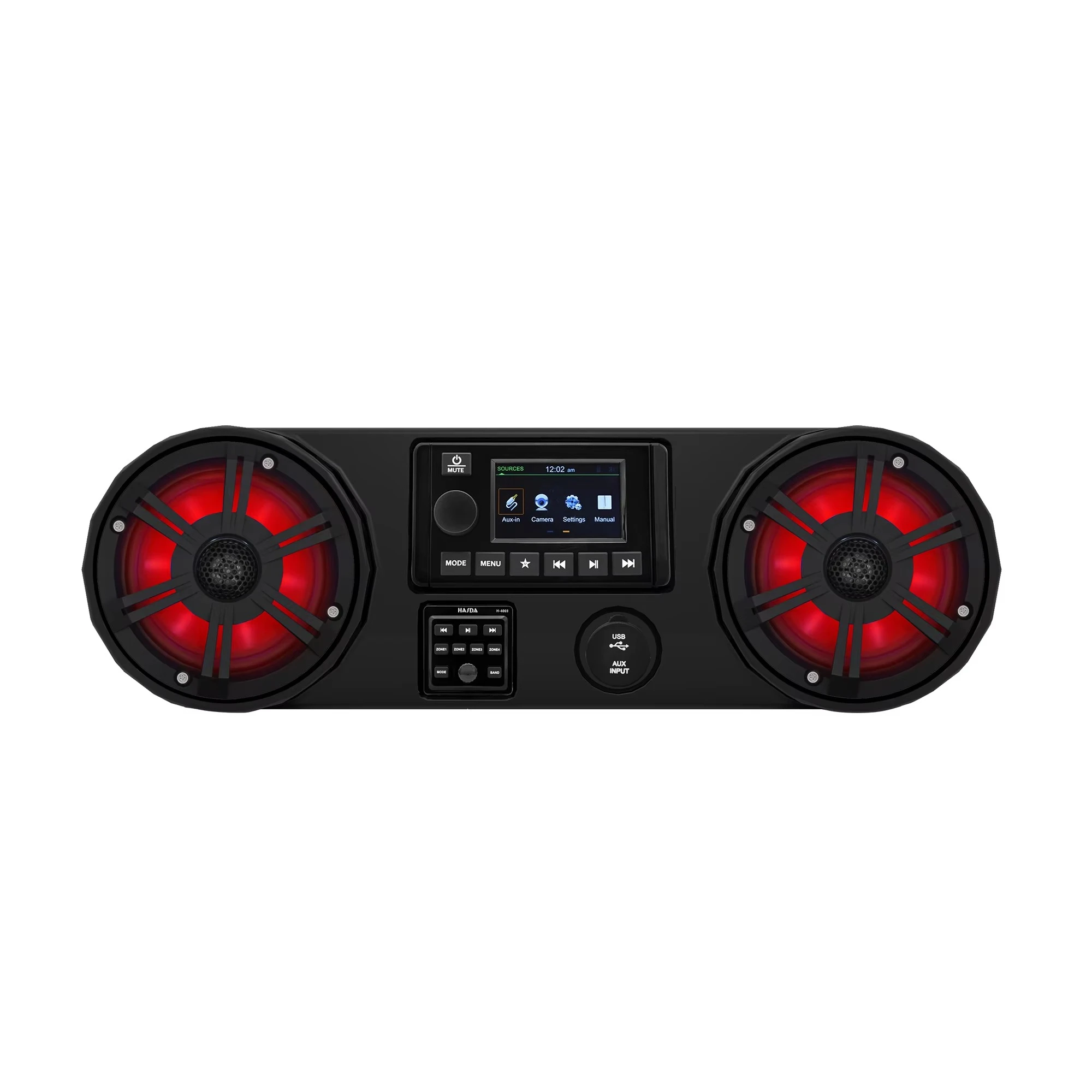 LED Soundbar with Powerful Sound Effect Durable Marine Audio Accessories Featuring Piston Part