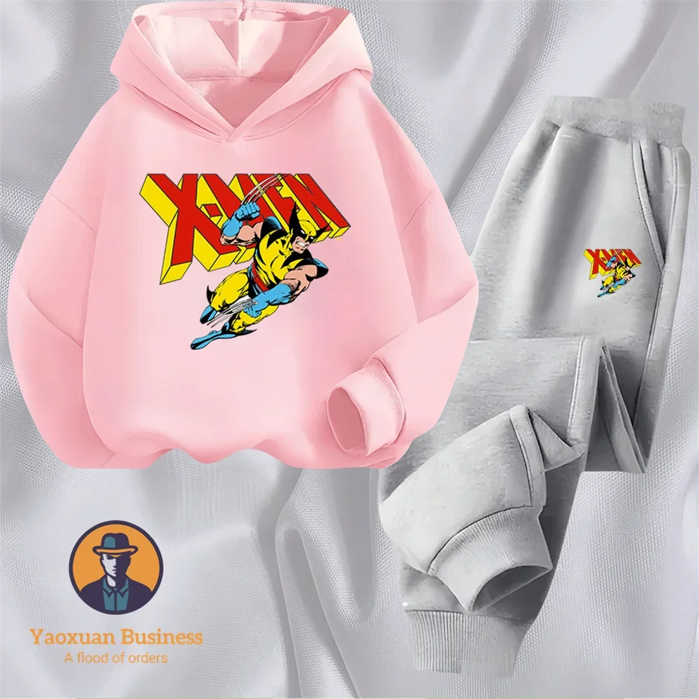 Elegante Chándal Deportivo de Algodón Puro con el Icónico Logotipo de Wolverine, Traje de Superhéroe para Otoño e Invierno